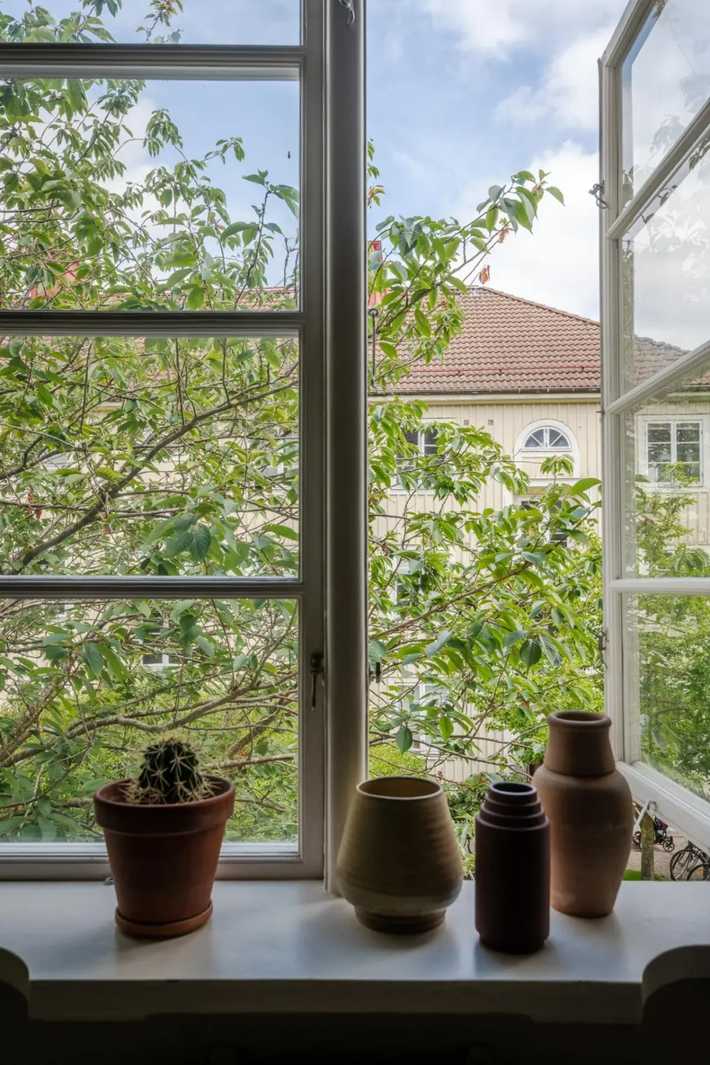 Historic Character and Color in a Swedish Studio Apartment 20 kitchen window