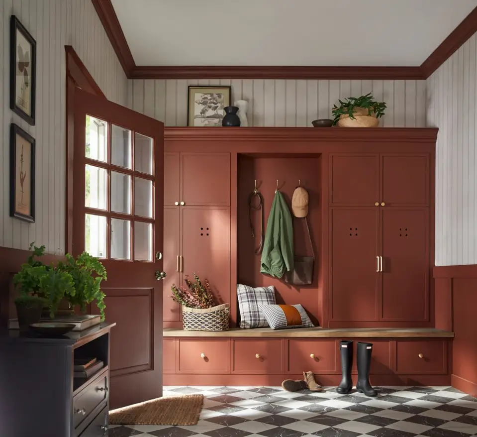 The Color Trends for 2026: A Return to Nature, Balance, and Grounding 9 mudroom glidden color 2026 The Color Trends for 2026: A Return to Nature, Balance, and Grounding