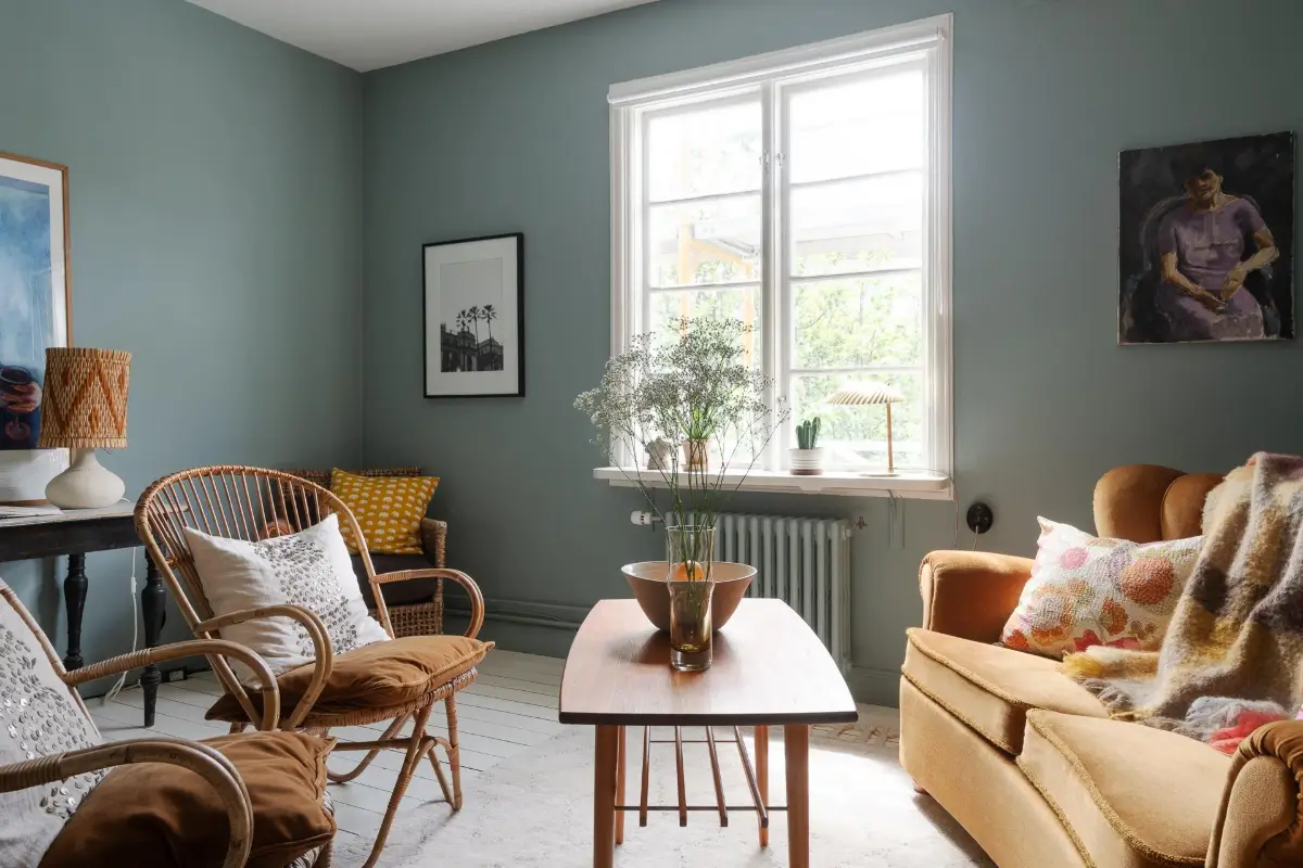 Historic Character and Color in a Swedish Studio Apartment 3 swedish studio midcentury style
