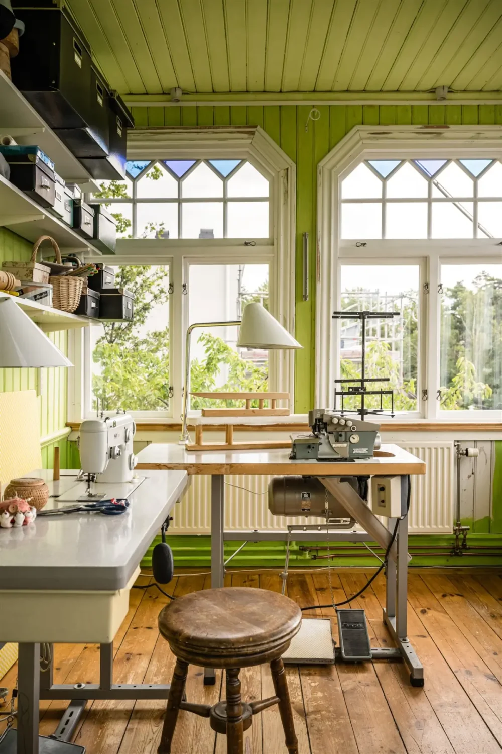 A Cozy Early 20th-Century Home with Views of Lake Mälaren in Sweden 30 veranda sewing room