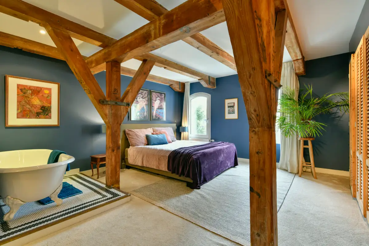 A Spacious Loft Apartment in a Converted Amsterdam Grain Warehouse 14 amsterdam warehouse apartment exposed beams nordroom10 A Spacious Loft Apartment in a Converted Amsterdam Grain Warehouse