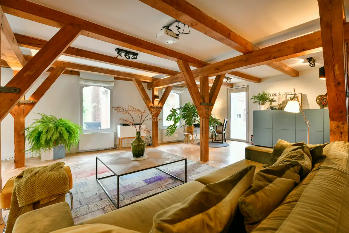 A Spacious Loft Apartment in a Converted Amsterdam Grain Warehouse 9 amsterdam warehouse apartment exposed beams nordroom13 A Spacious Loft Apartment in a Converted Amsterdam Grain Warehouse