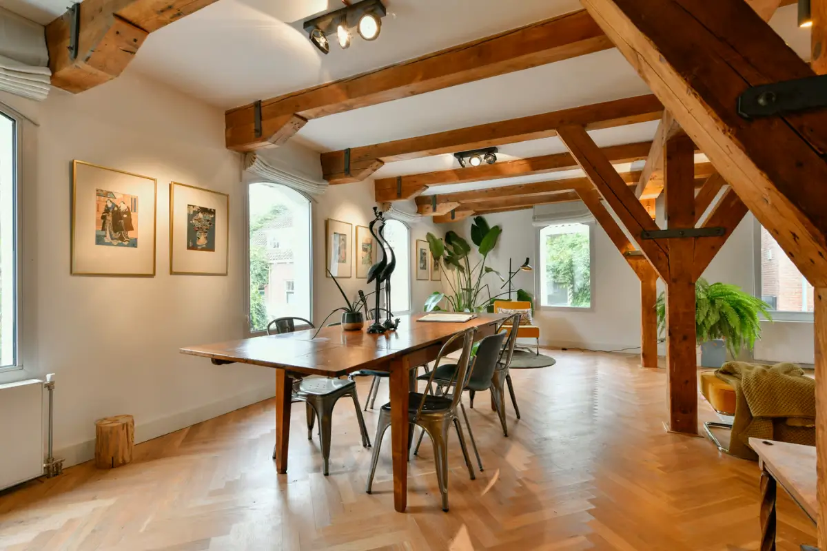 A Spacious Loft Apartment in a Converted Amsterdam Grain Warehouse 11 amsterdam warehouse apartment exposed beams nordroom14 A Spacious Loft Apartment in a Converted Amsterdam Grain Warehouse