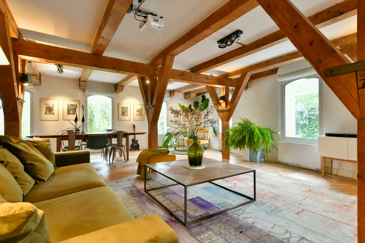 A Spacious Loft Apartment in a Converted Amsterdam Grain Warehouse 8 amsterdam warehouse apartment exposed beams nordroom17 A Spacious Loft Apartment in a Converted Amsterdam Grain Warehouse