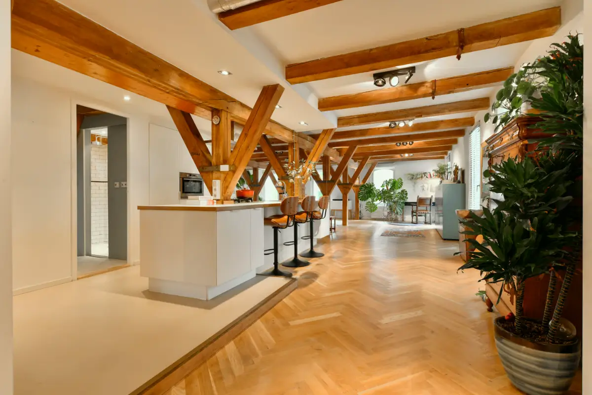 A Spacious Loft Apartment in a Converted Amsterdam Grain Warehouse 5 amsterdam warehouse apartment exposed beams nordroom18 A Spacious Loft Apartment in a Converted Amsterdam Grain Warehouse