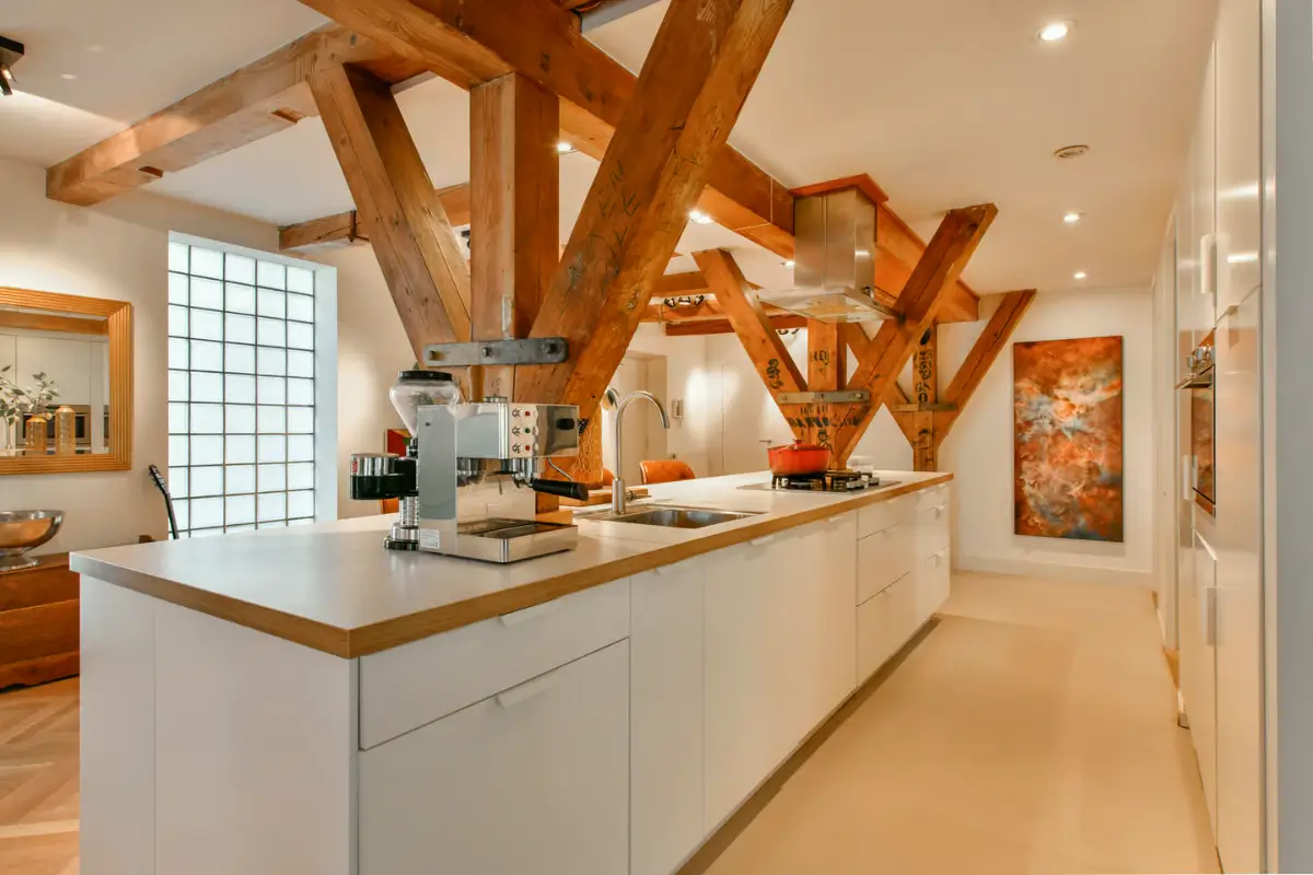 A Spacious Loft Apartment in a Converted Amsterdam Grain Warehouse 4 amsterdam warehouse apartment exposed beams nordroom20 A Spacious Loft Apartment in a Converted Amsterdam Grain Warehouse