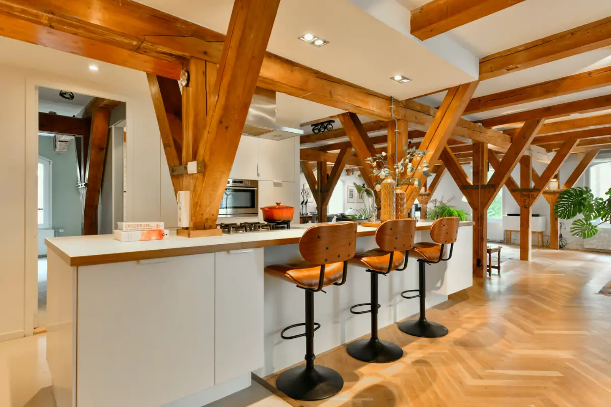 A Spacious Loft Apartment in a Converted Amsterdam Grain Warehouse 3 amsterdam warehouse apartment exposed beams nordroom21 A Spacious Loft Apartment in a Converted Amsterdam Grain Warehouse