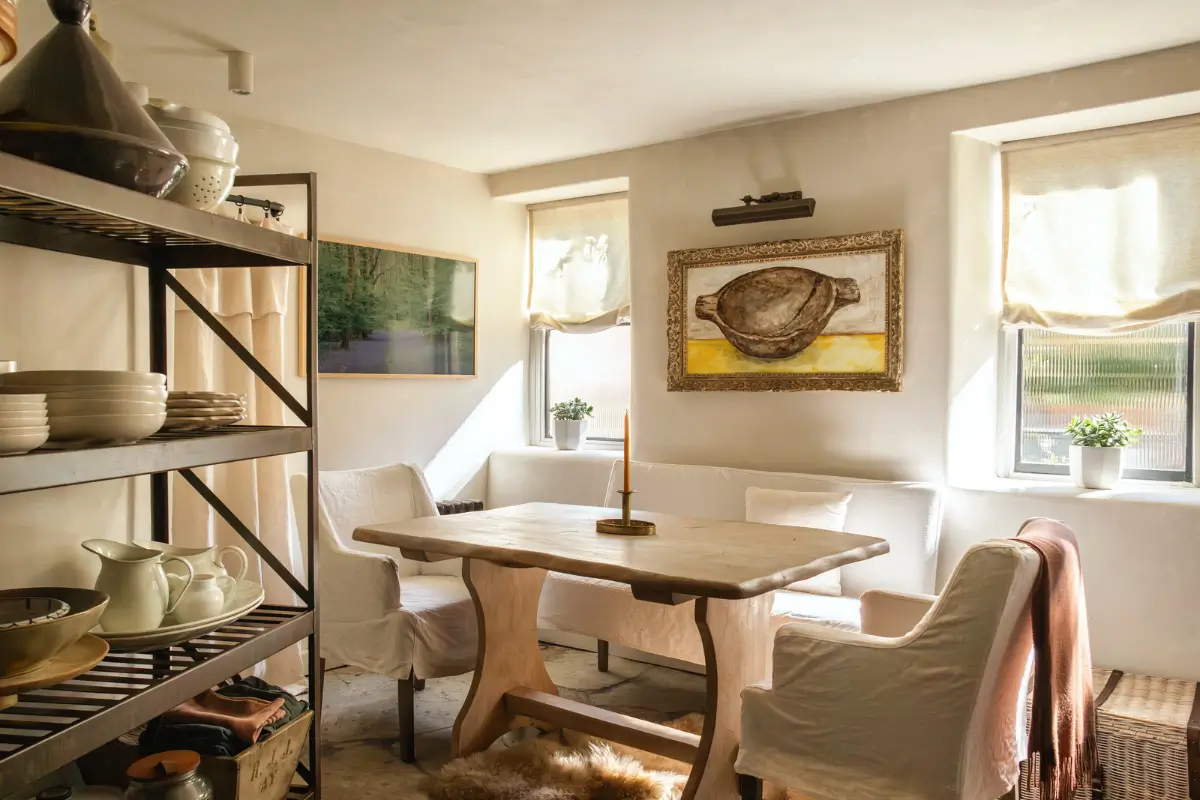 Lime Paint and Cozy Rooms in a Charming English Cottage 6 cottage kitchen dining space
