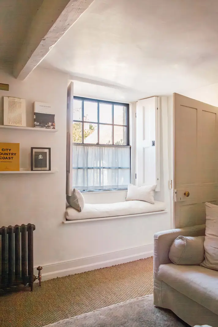 Lime Paint and Cozy Rooms in a Charming English Cottage 12 cottage living room window seat