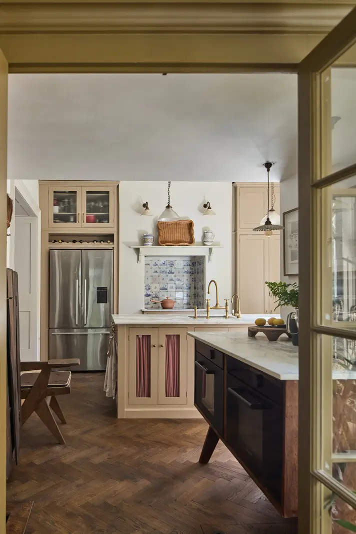 A deVOL Kitchen in a Beautiful Restored Georgian Townhouse in London 3 devol kitchen wooden herringbone floor