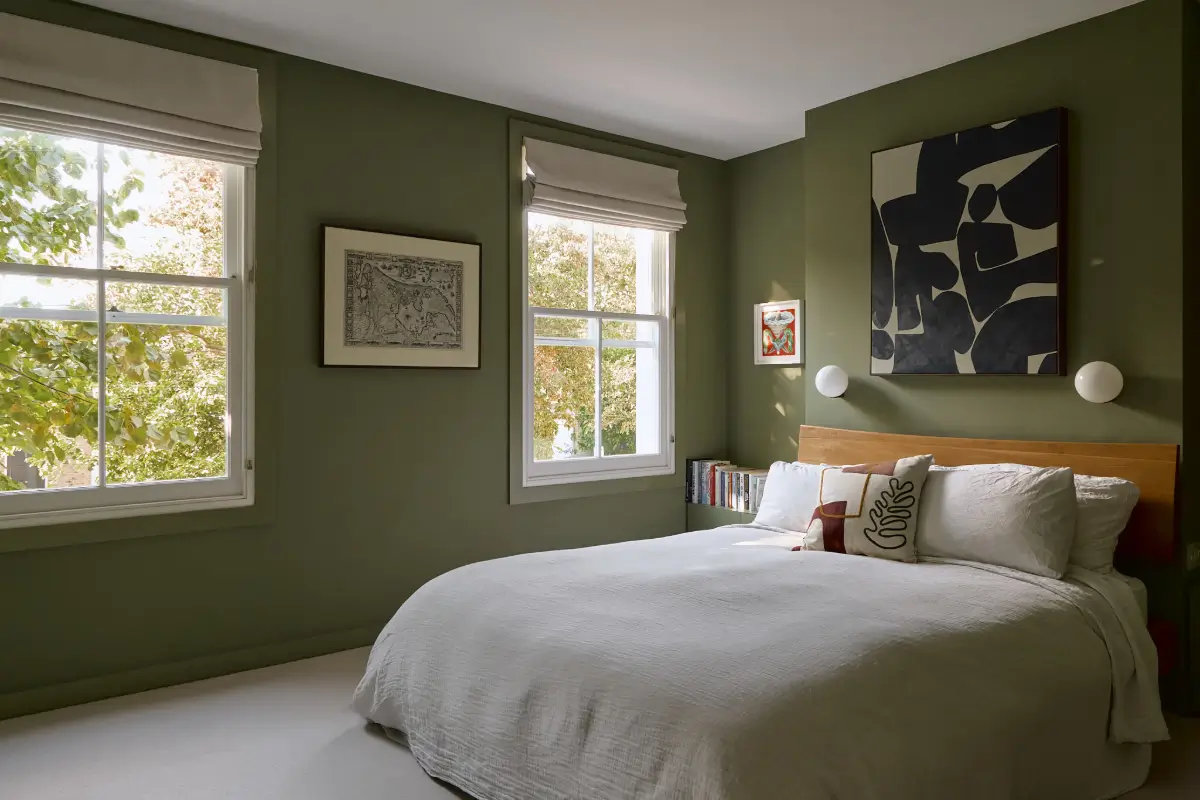 A Beautiful Victorian Townhouse Reimagined for Modern Living 28 green bedroom
