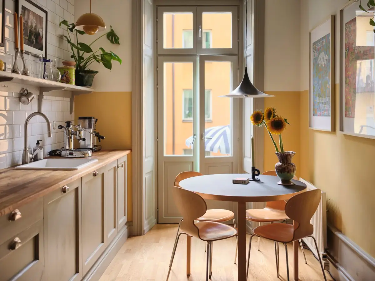 Best of 2025: Kitchens 93 kitchen-gray-cabinets-round-table-yellow-walls-nordroo