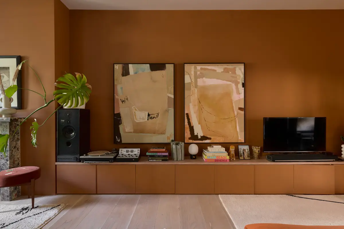 A Beautiful Victorian Townhouse Reimagined for Modern Living 8 low terracotta brown cabinets