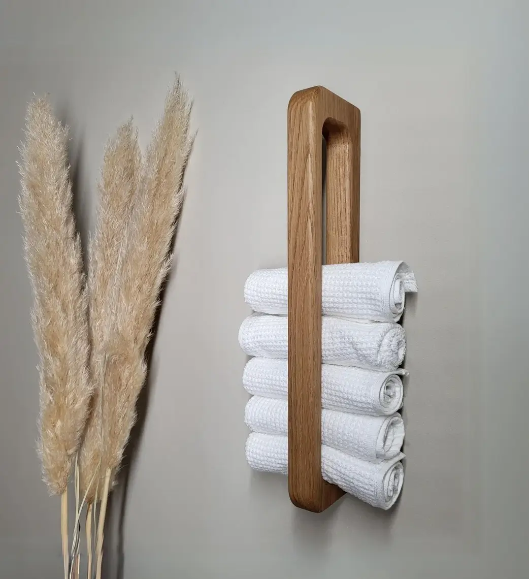 30 Smart Storage Etsy Finds to Transform Your Small Bathroom 27 oak-towel-holder-small-bathroom