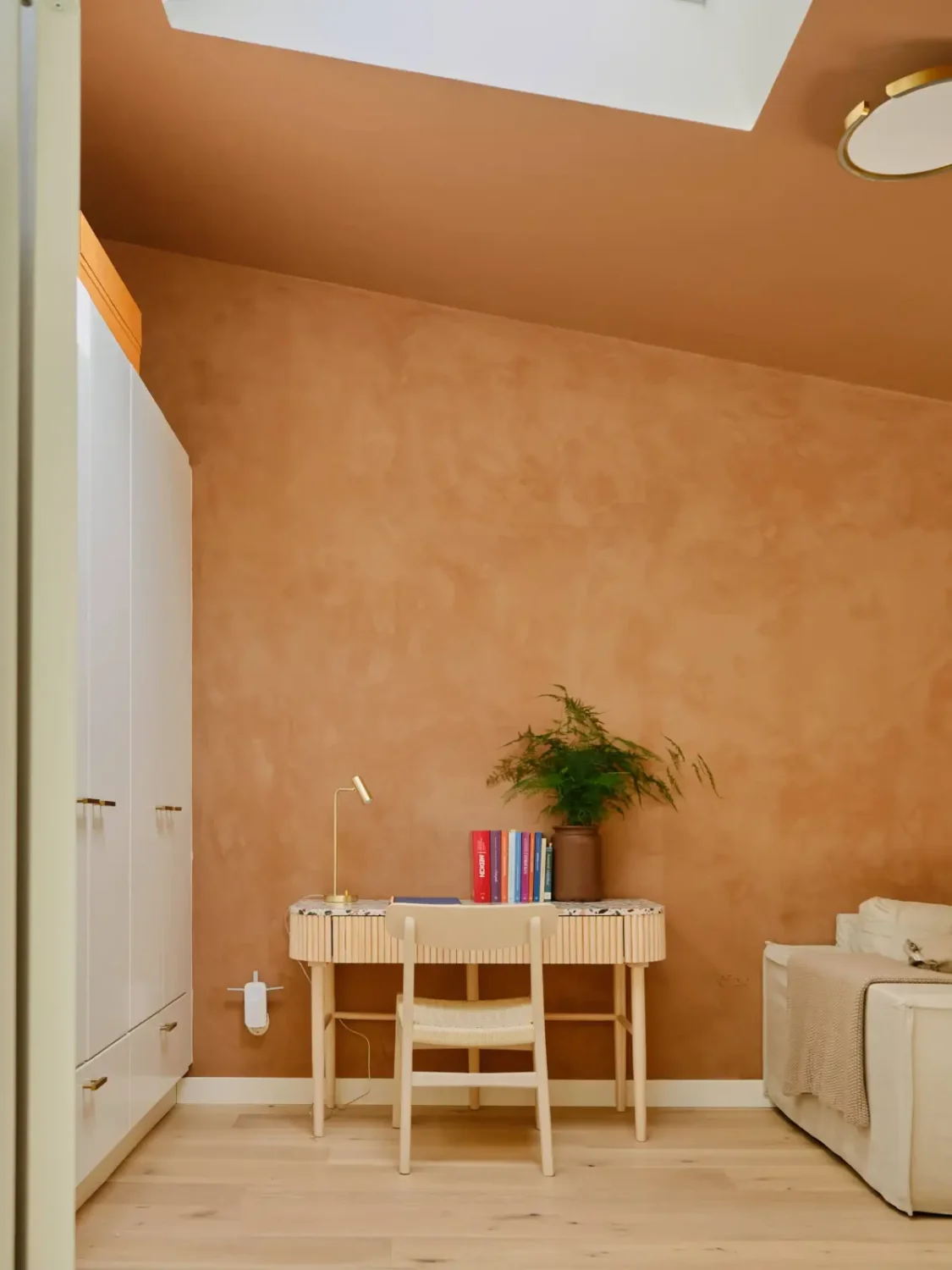 Former Stables Transformed into a Modern, Light House with Plaster Walls 15 plaster walls skylight