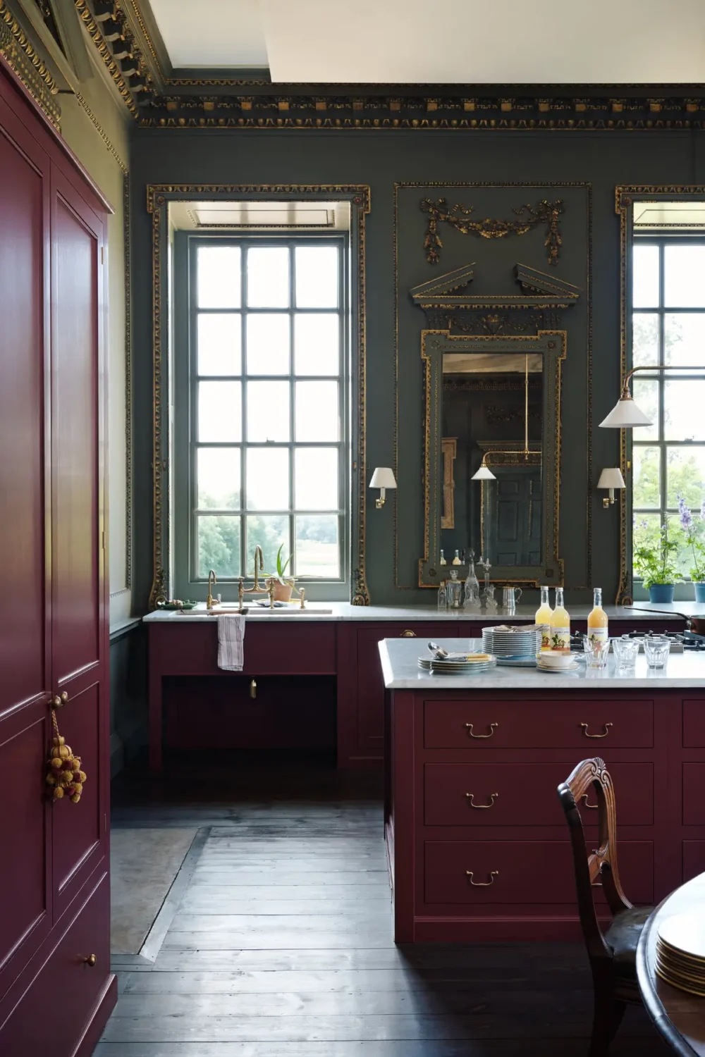The Color Trends for 2026: A Return to Nature, Balance, and Grounding 44 red-classic-english-devol-kitchen-stately-home-nordroom14