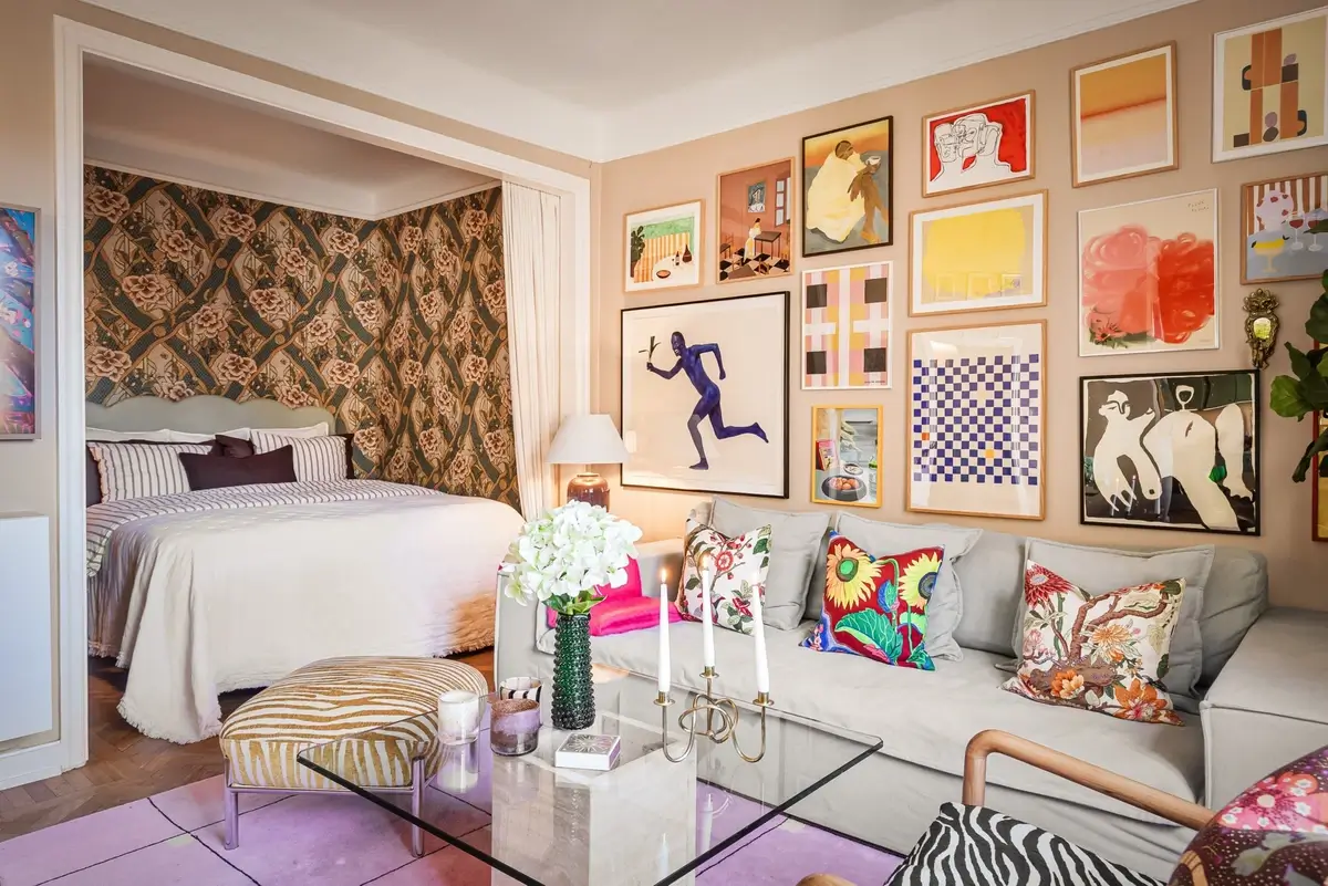 Best of 2025: Studio & Loft Apartments 6 studio apartment colorful gallery wall