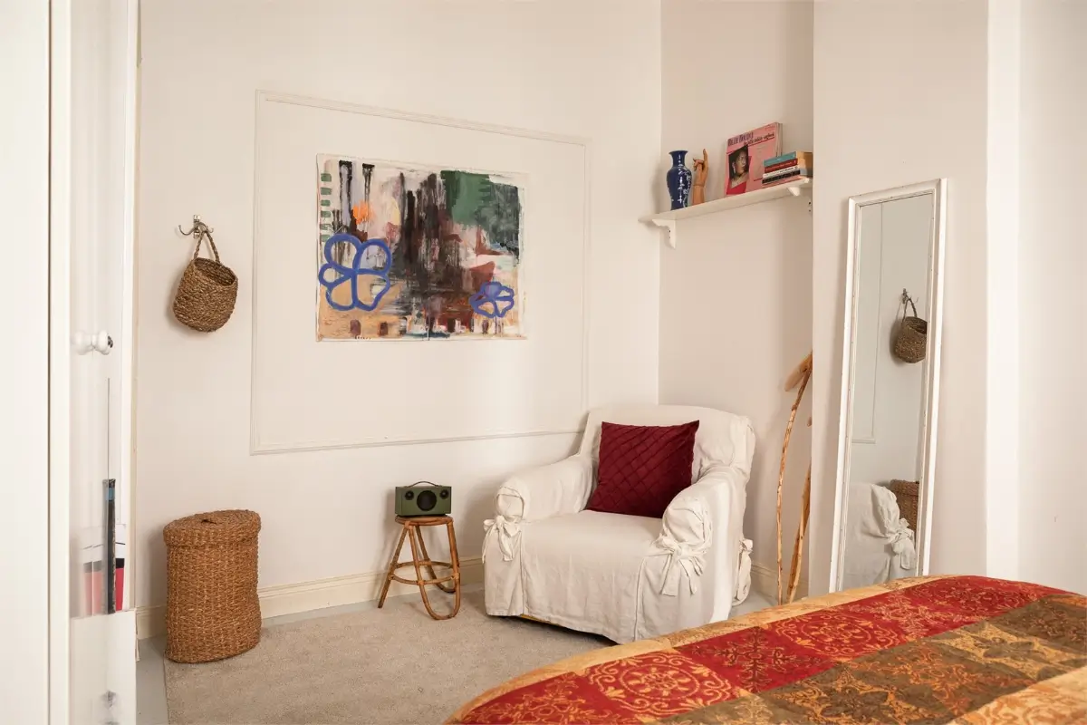 A Light-Filled Stockholm Apartment with a Charming Kitchen 31 white bedroom chair