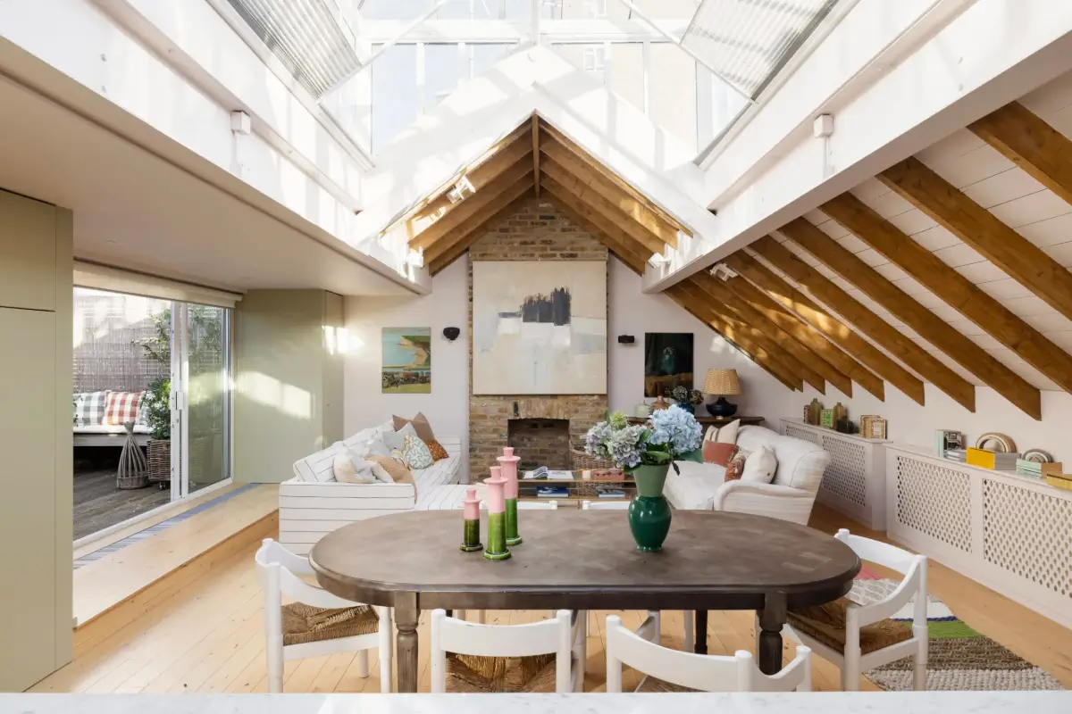 Soft Color Tones in a London Duplex Apartment with an Industrial Soul 4 exposed-beams-duplex-apartment-london-nordroom1