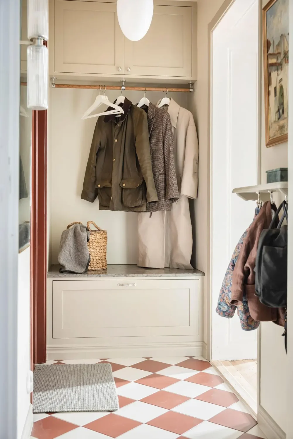 Best of 2025: Hallways 24 hall-red-white-checkered-floor-storage-furniture-nordroom