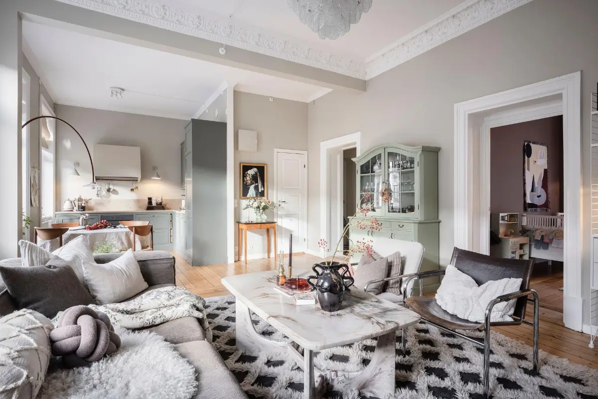 A Social Open-Plan Living Space in a Cozy 19th Century Apartment 8 tasteful-19th-century-swedish-apartment-nordroom28