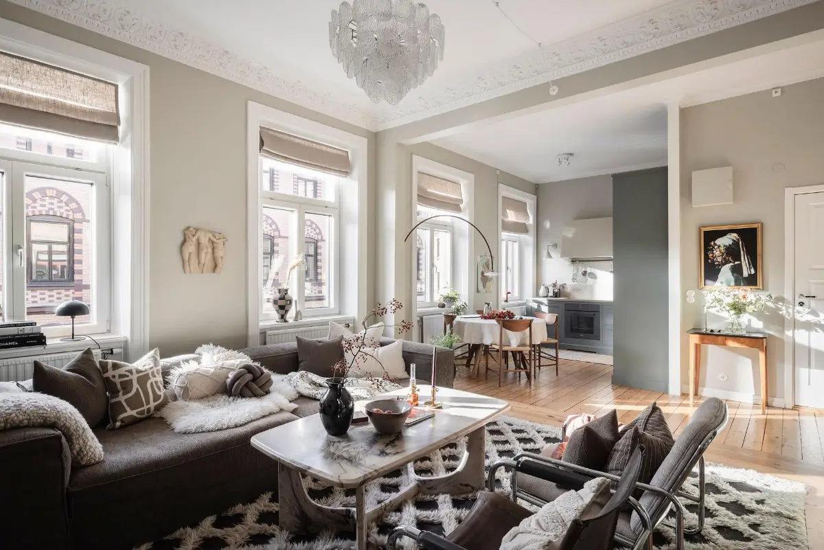 A Social Open-Plan Living Space in a Cozy 19th Century Apartment 7 tasteful-19th-century-swedish-apartment-nordroom29