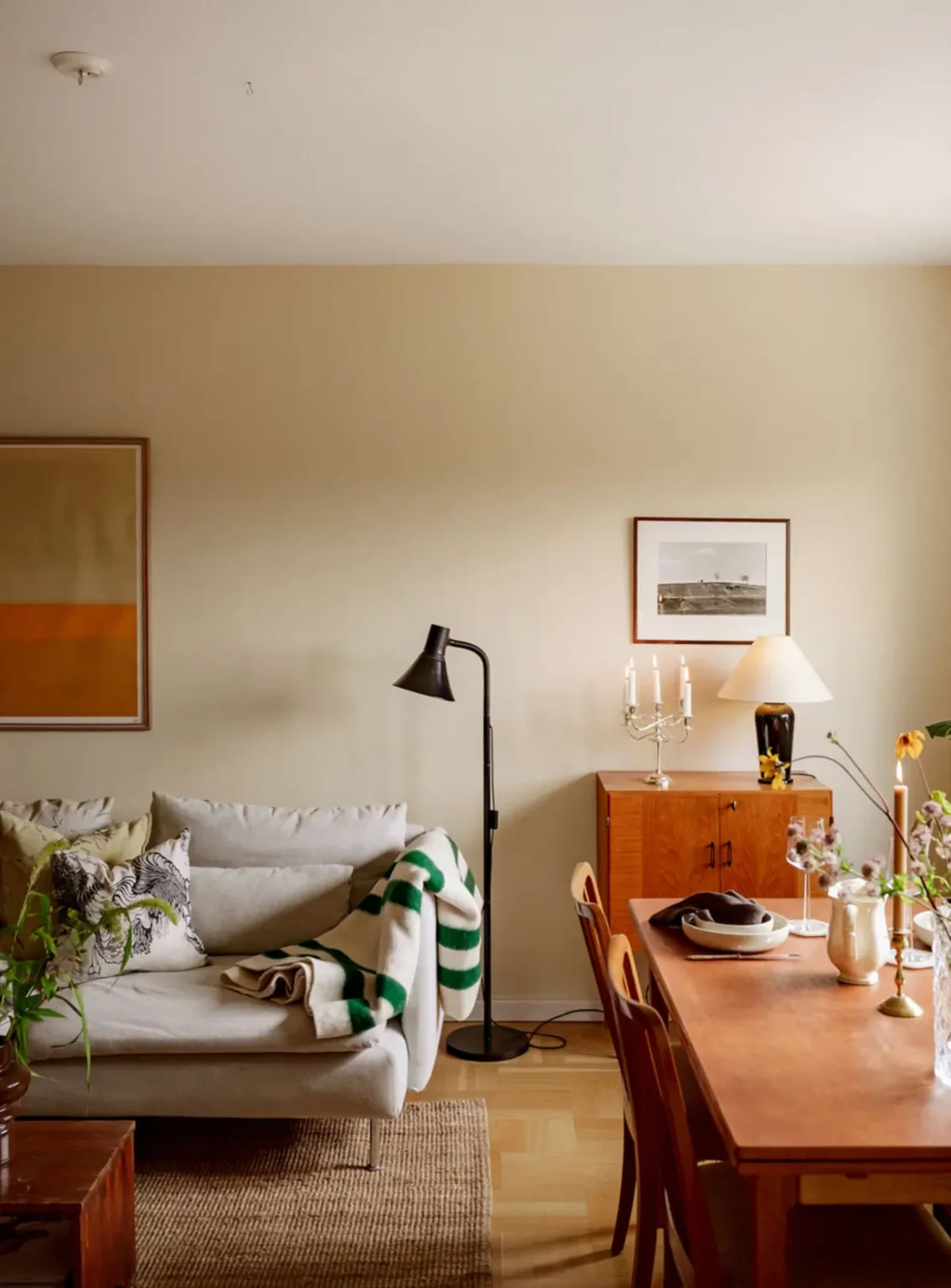 Light Rooms and the Original Kitchen in a 1950s Apartment 3 beige-interiors-1950s-apartment-stockholm-nordroom