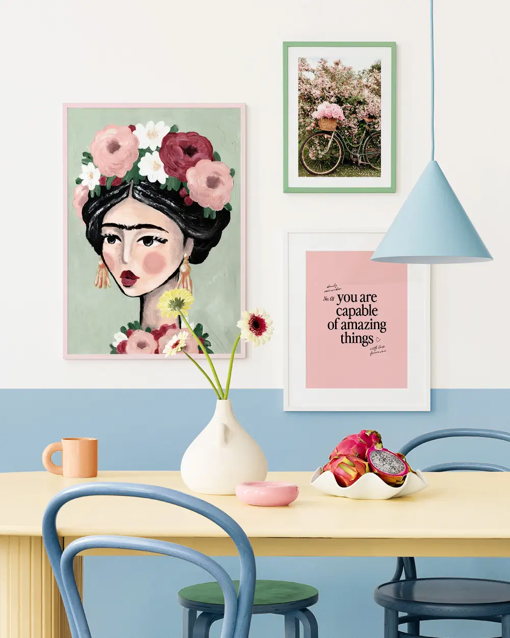 The 2026 Home Decor and Color Trends, According to Pinterest 15 cool-blue-half-painted-wall
