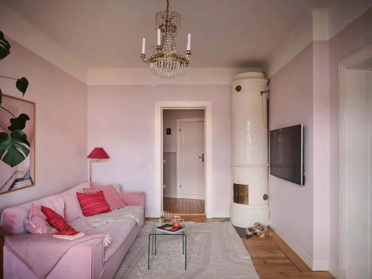 A Pink Living Room in a Top Floor Art Nouveau Apartment 5 pink-living-room-early-20th-century-apartment-nordroom