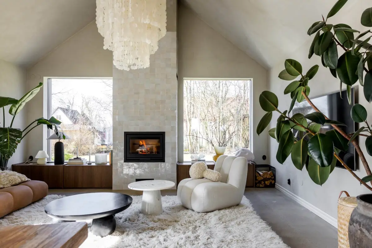 Concrete Floors and a Pitched Ceiling in a South Sweden Country House 2 concrete-floors-natural-materials-south-sweden-home