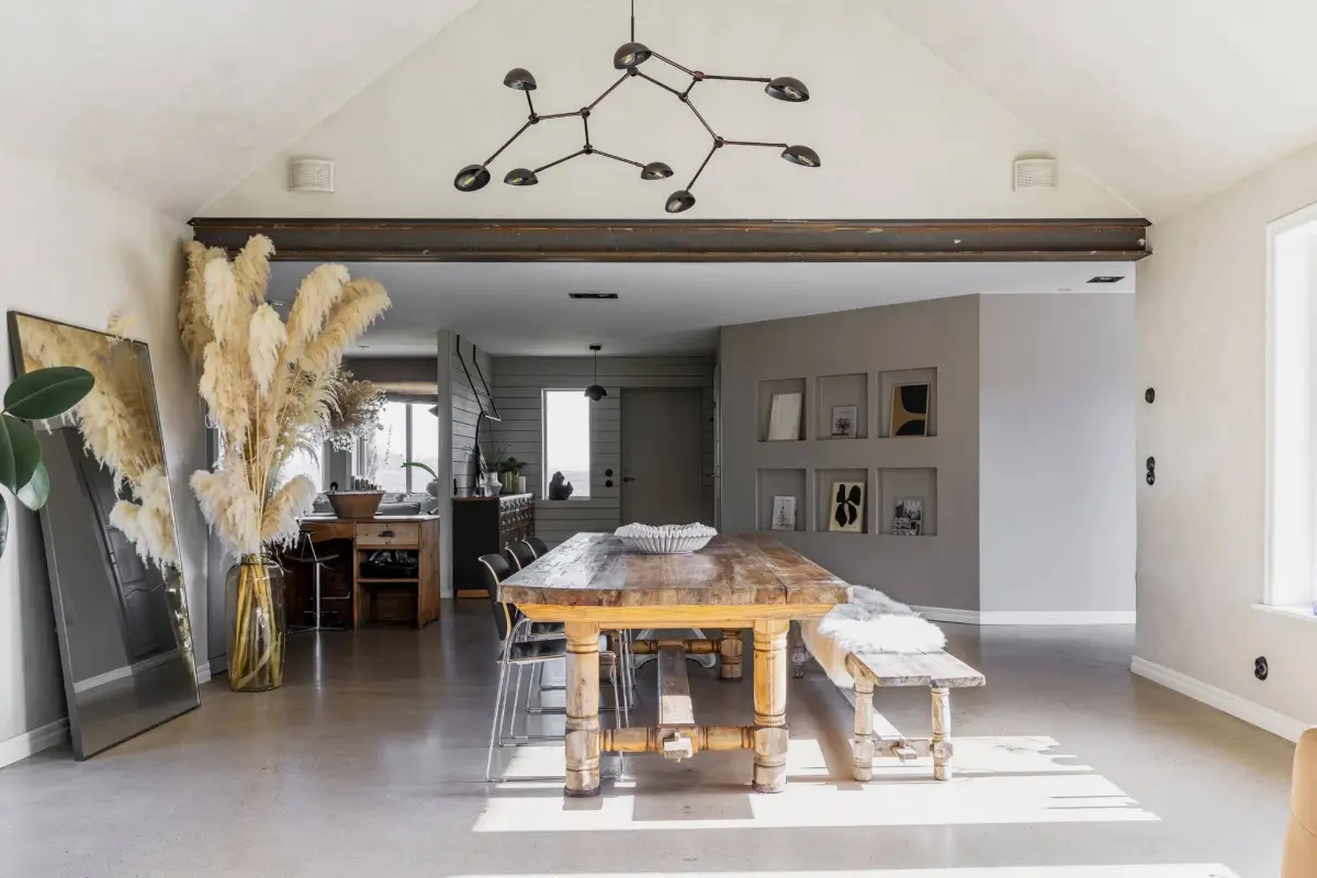 Concrete Floors and a Pitched Ceiling in a South Sweden Country House 4 concrete-floors-natural-materials-south-sweden-home