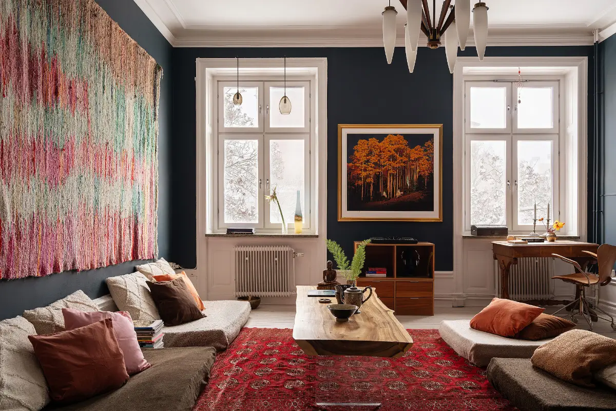 Dark Tones and Industrial Elements in a Late 19th-Century Apartment 1 dark-wall-colors-stockholm-apartment
