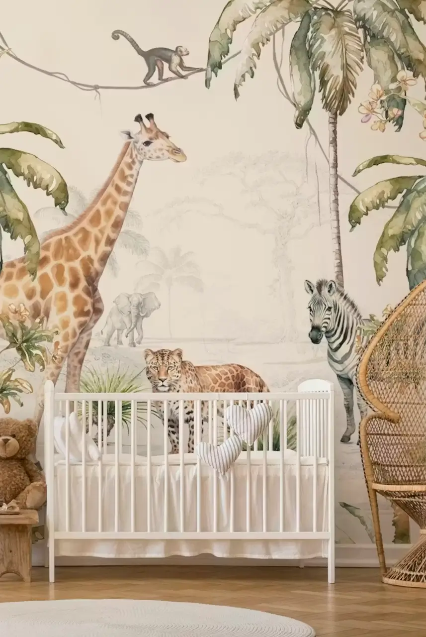 26 Children's Bedrooms Decorated with Animal Wallpaper 27 nursery-animal-wallpaper-inspiration-nordroom