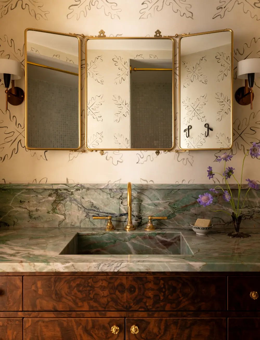 50 Bathroom Wallpaper Ideas Adding Color, Style, and Expression 10 bathroom-with-wallpaper