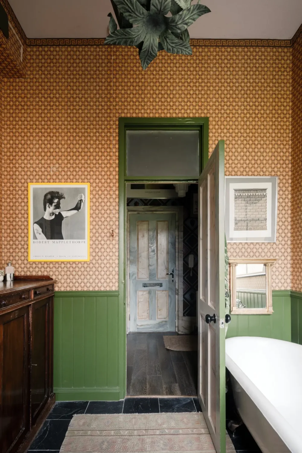 50 Bathroom Wallpaper Ideas Adding Color, Style, and Expression 14 colorful-eclectic-london-apartment-luke-edward-hall-duncan-campbell
