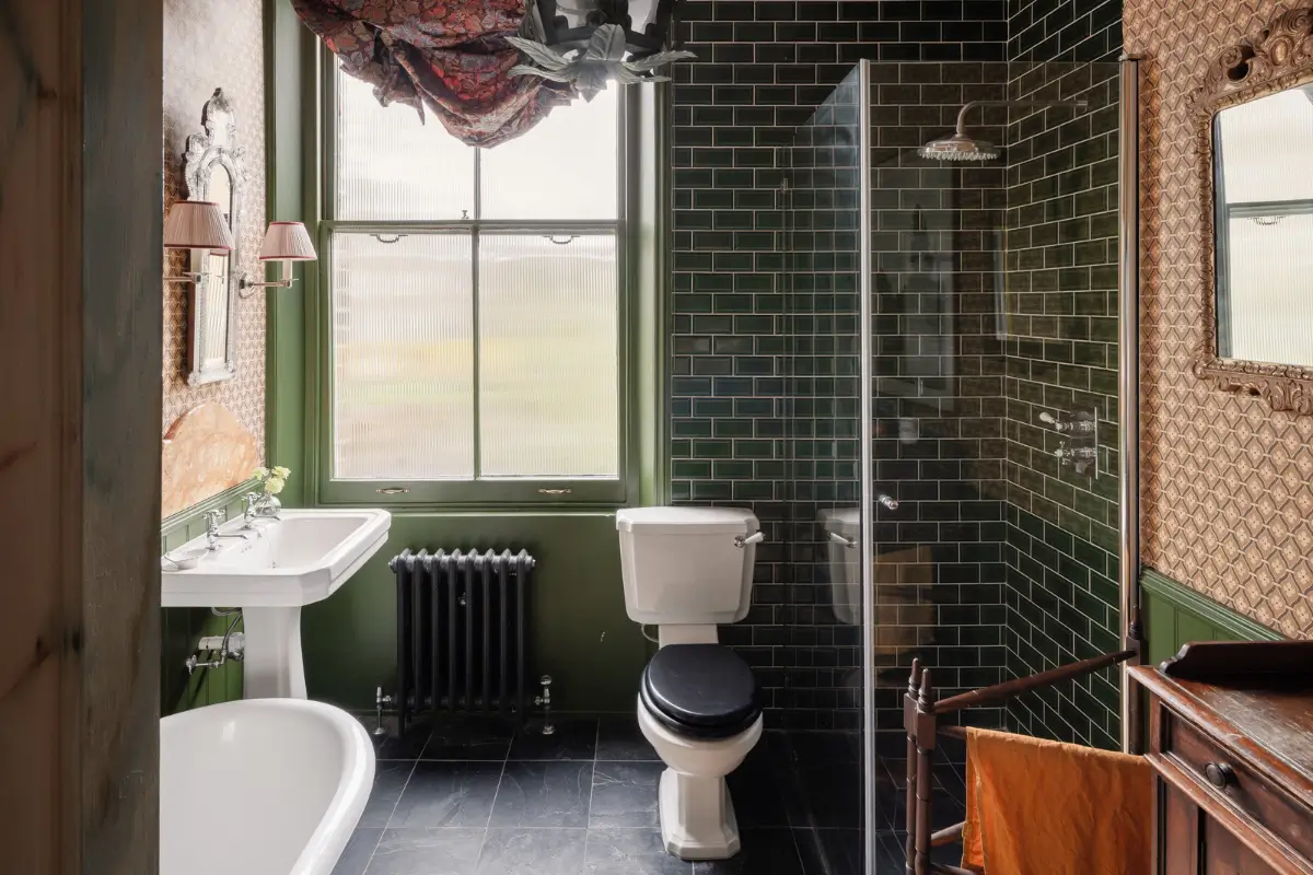 50 Bathroom Wallpaper Ideas Adding Color, Style, and Expression 12 colorful-eclectic-london-apartment-luke-edward-hall-duncan-campbell