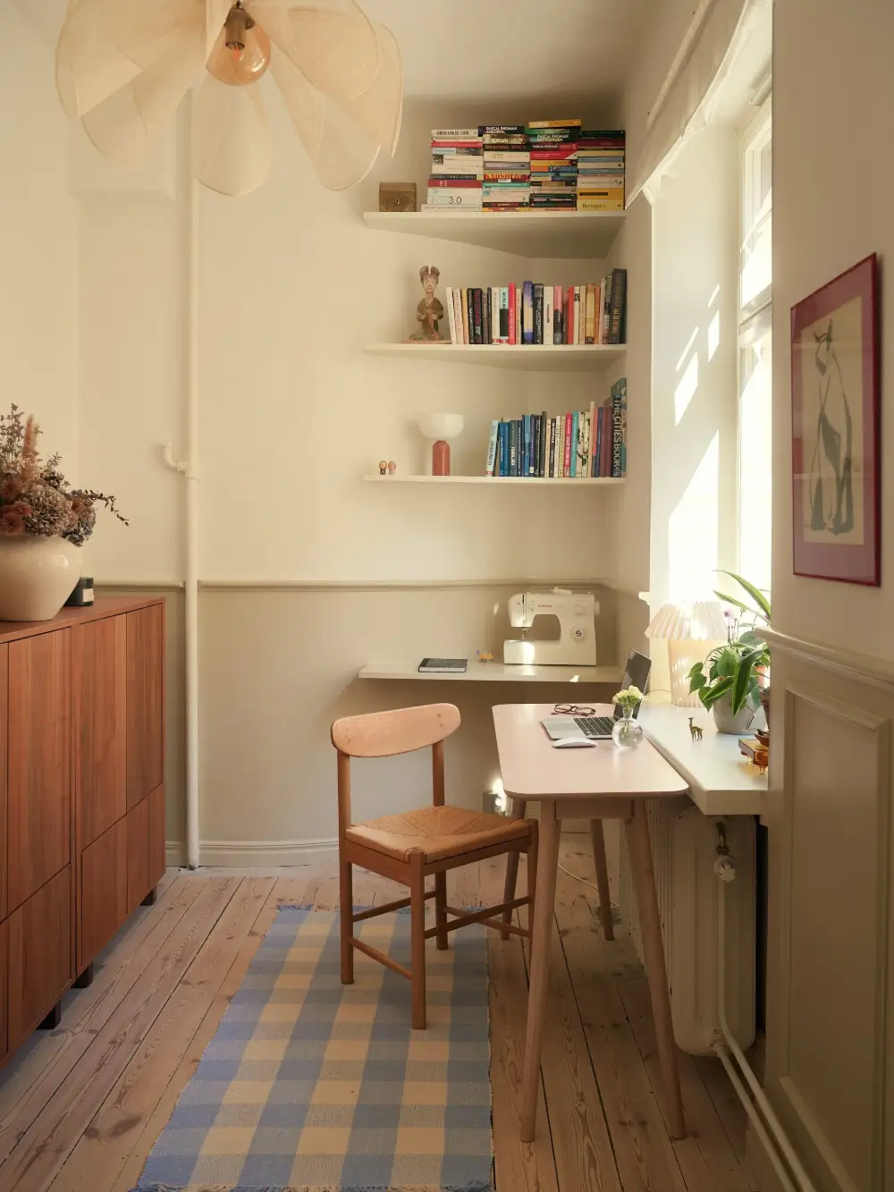 A Serene Color Palette and an Open-Plan Living Space in a Stockholm Apartment 25 open-plan-living-space-painted-ceiling-turn-of-the-century-stockholm-apartment-nordroom