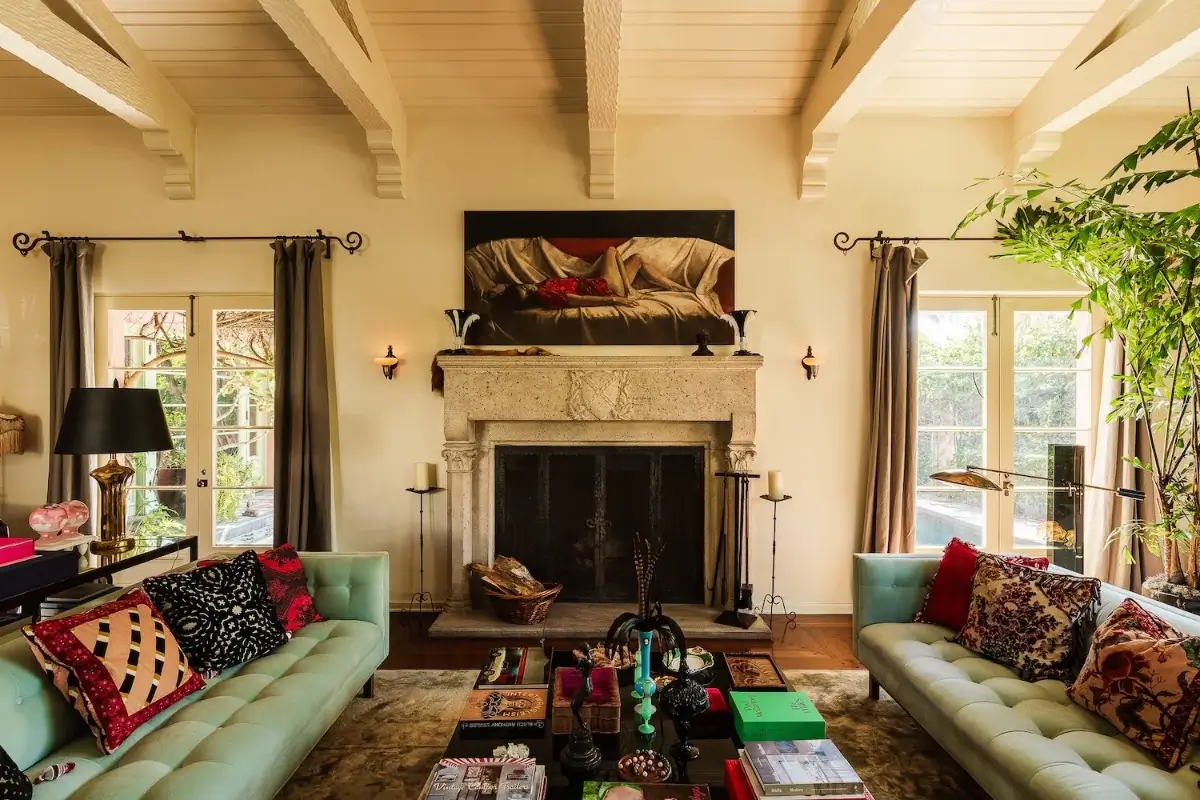 Old World Charm and Modern Comforts in a Pink Spanish-Style Los Feliz Villa 11 pink-1920s-spanish-revival-villa-los-feliz-nordroom