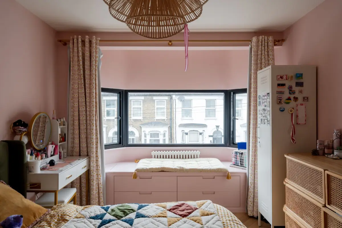 Terrazzo and a Soft Peach and Sage Green Palette in an Art Deco-Inspired London Home 31 colorful-extended-family-home-london