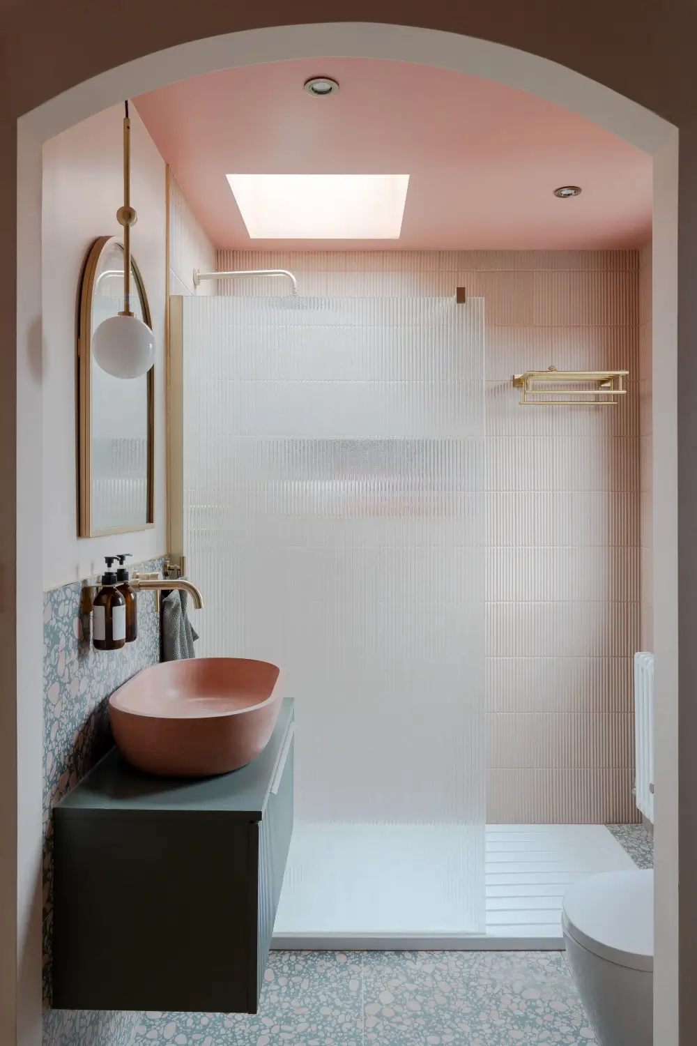Terrazzo and a Soft Peach and Sage Green Palette in an Art Deco-Inspired London Home 39 colorful-extended-family-home-london