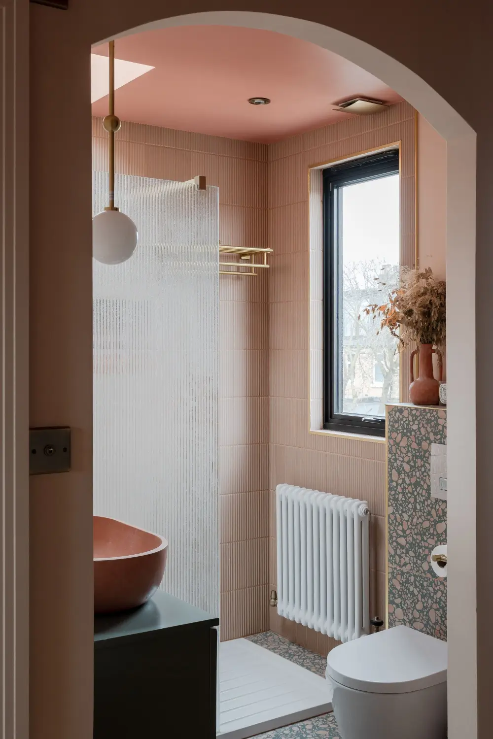 Terrazzo and a Soft Peach and Sage Green Palette in an Art Deco-Inspired London Home 38 colorful-extended-family-home-london