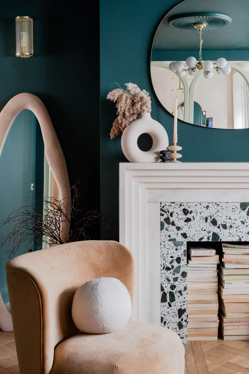 Terrazzo and a Soft Peach and Sage Green Palette in an Art Deco-Inspired London Home 4 colorful-extended-family-home-london