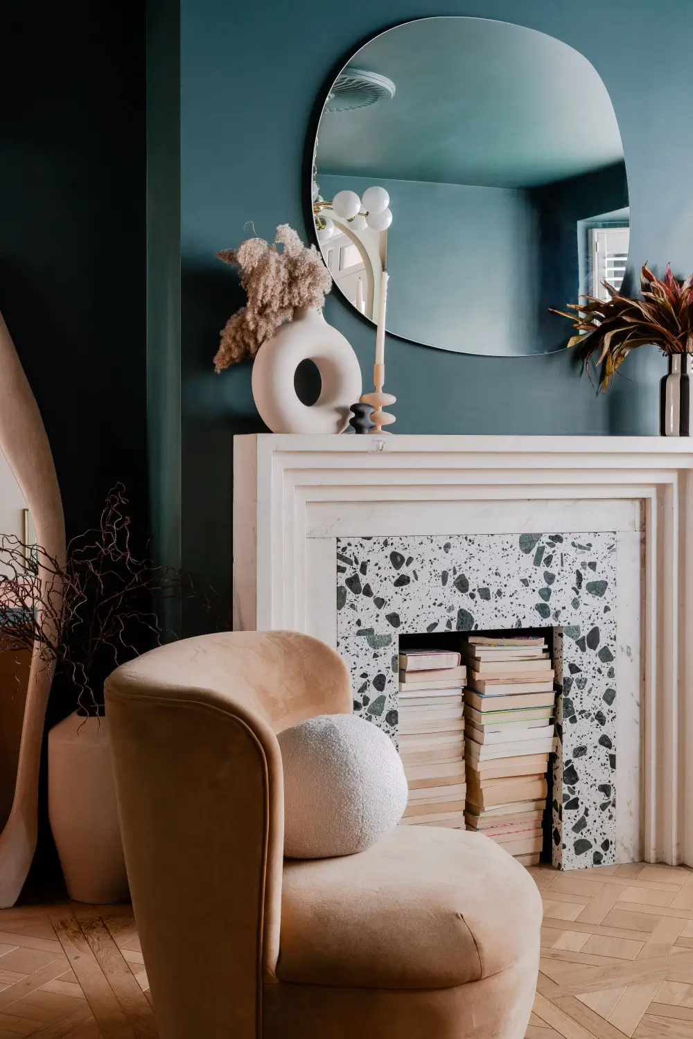 Terrazzo and a Soft Peach and Sage Green Palette in an Art Deco-Inspired London Home 5 colorful-extended-family-home-london