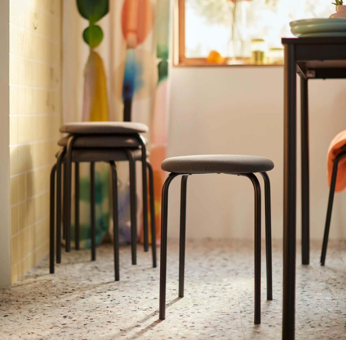 New IKEA Collection July 2026: Colorful Patterns and Multifunctional Products 3 stools-new-ikea-products-july-2026-nordroom